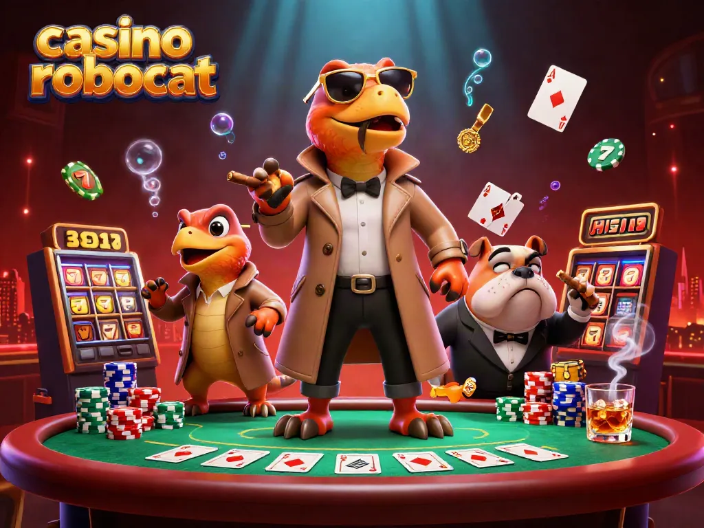 Experience the excitement of casino robocat as raptors hilariously attempt VIP entry.