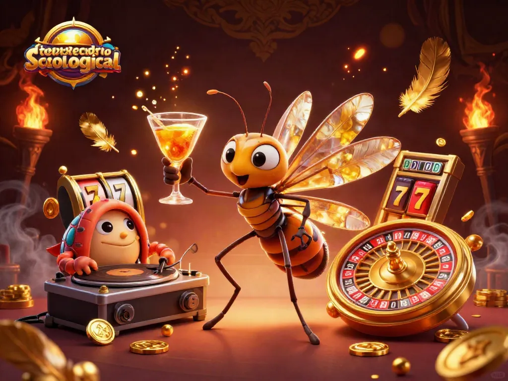 Engage with stoeckerecological’s animated casino scene featuring a vibrant mosquito mascot and trilobite DJ.